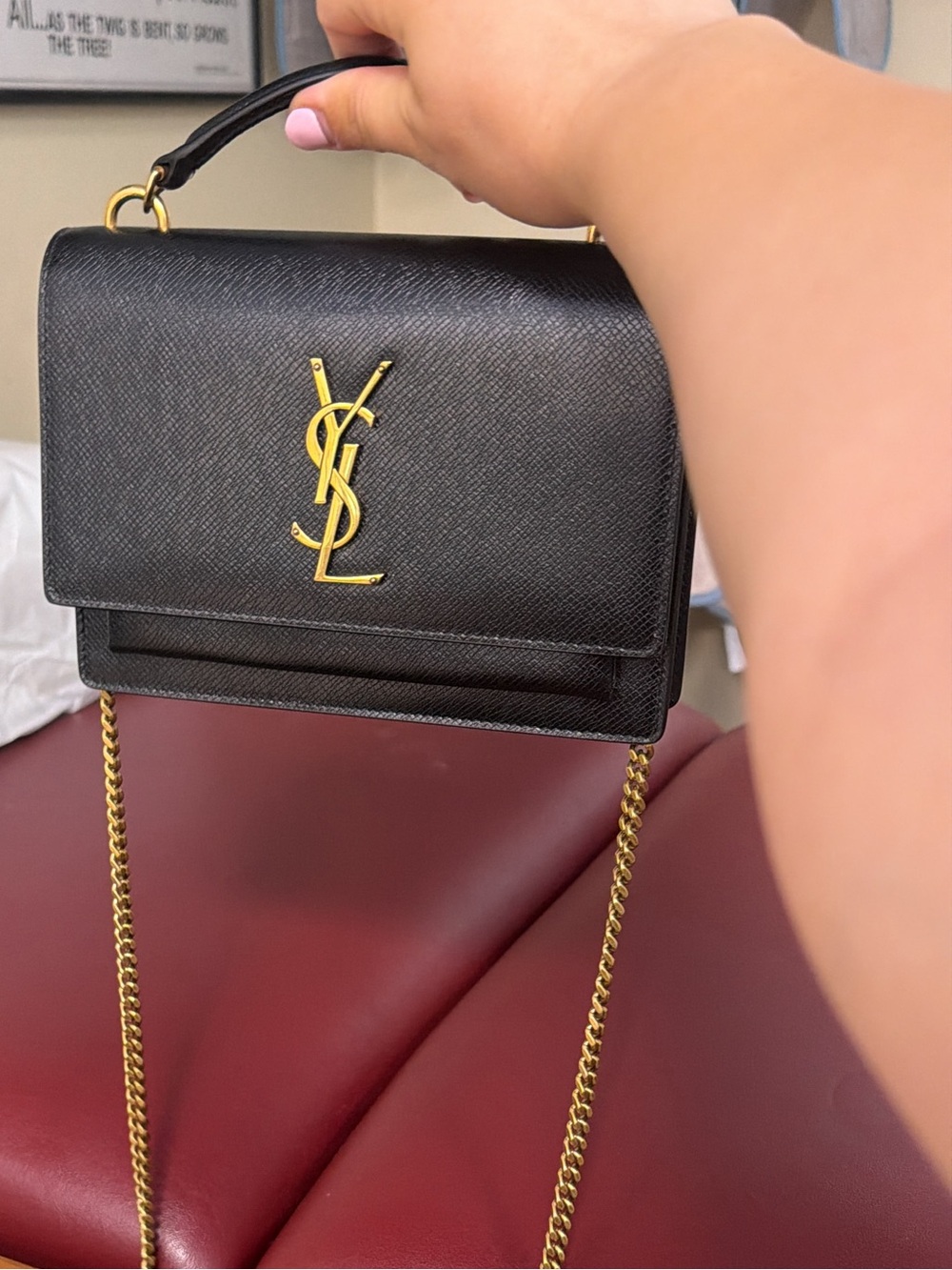 NWT Saint Laurent sunset wallet on a chain